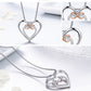 Silver Delicate Heart into Heart Shape Necklaces - The Jewellery House