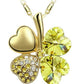 Austrian Crystal  four Leaf Leaves Clover pendant necklaces - the jewellery house