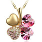 Austrian Crystal  four Leaf Leaves Clover pendant necklaces - the jewellery house