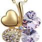 Austrian Crystal  four Leaf Leaves Clover pendant necklaces - the jewellery house