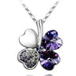 Austrian Crystal  four Leaf Leaves Clover pendant necklaces - the jewellery house