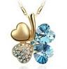 Austrian Crystal  four Leaf Leaves Clover pendant necklaces - the jewellery house