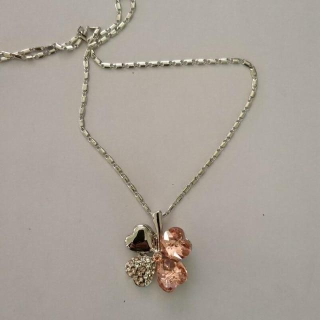 Austrian Crystal  four Leaf Leaves Clover pendant necklaces - the jewellery house