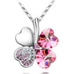 Austrian Crystal  four Leaf Leaves Clover pendant necklaces - the jewellery house
