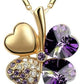 Austrian Crystal  four Leaf Leaves Clover pendant necklaces - the jewellery house