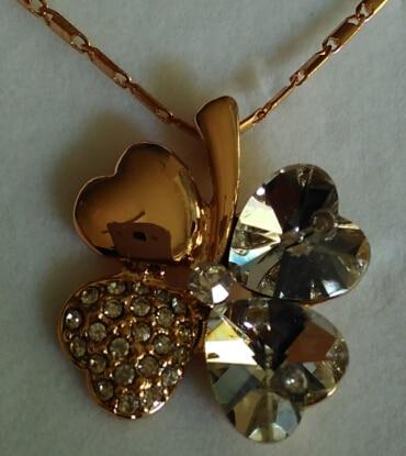 Austrian Crystal  four Leaf Leaves Clover pendant necklaces - the jewellery house