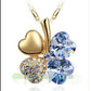 Austrian Crystal  four Leaf Leaves Clover pendant necklaces - the jewellery house