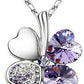 Austrian Crystal  four Leaf Leaves Clover pendant necklaces - the jewellery house