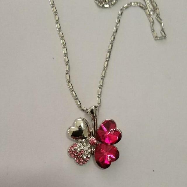 Austrian Crystal  four Leaf Leaves Clover pendant necklaces - the jewellery house