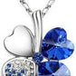 Austrian Crystal  four Leaf Leaves Clover pendant necklaces - the jewellery house