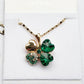 Austrian Crystal  four Leaf Leaves Clover pendant necklaces - the jewellery house