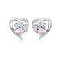 Footprint Heart Blue Zircon Silver Dog Earrings - the jewellery house - the jewellery house