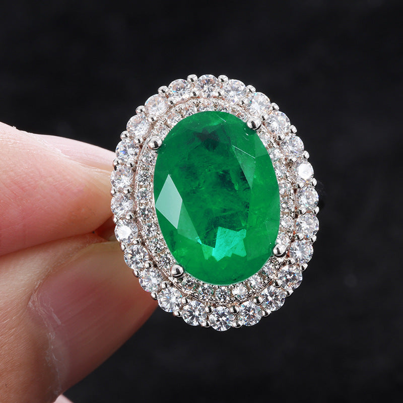 Silver Emerald Gemstone Ring - The Jewellery House