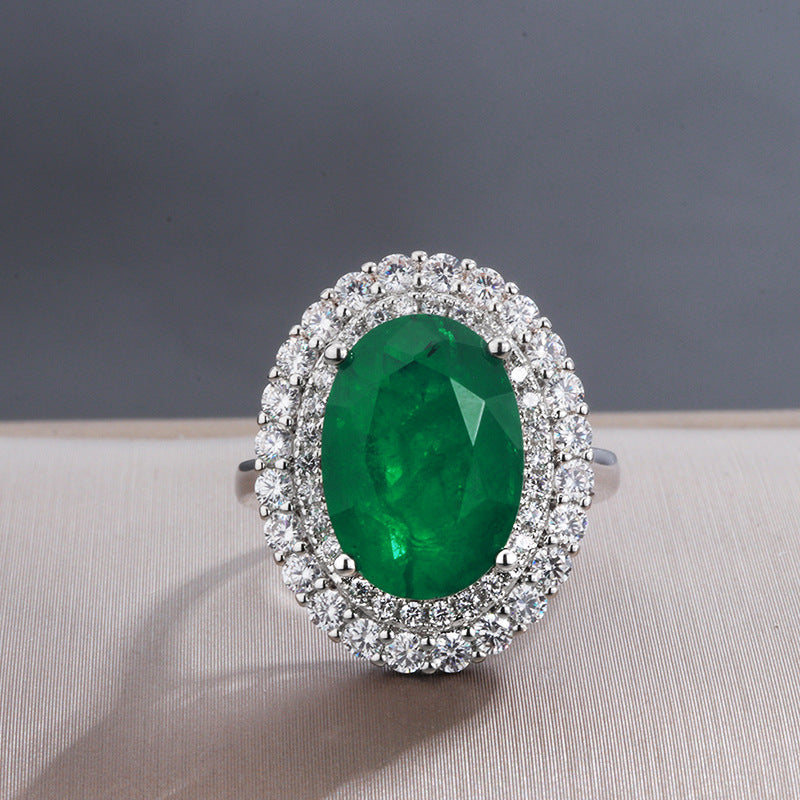 Silver Emerald Gemstone Ring - The Jewellery House