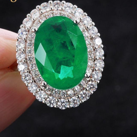 Silver Emerald Gemstone Ring - The Jewellery House