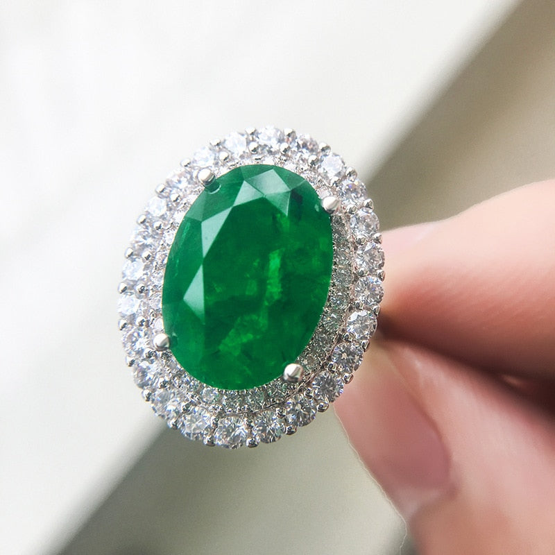 Silver Emerald Gemstone Ring - The Jewellery House