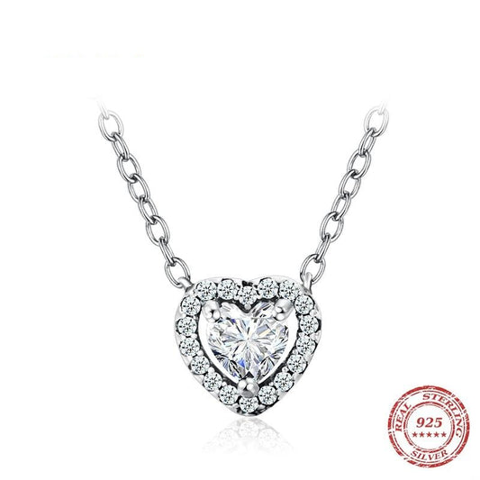 Silver Framed Heart Necklace - the jewellery house