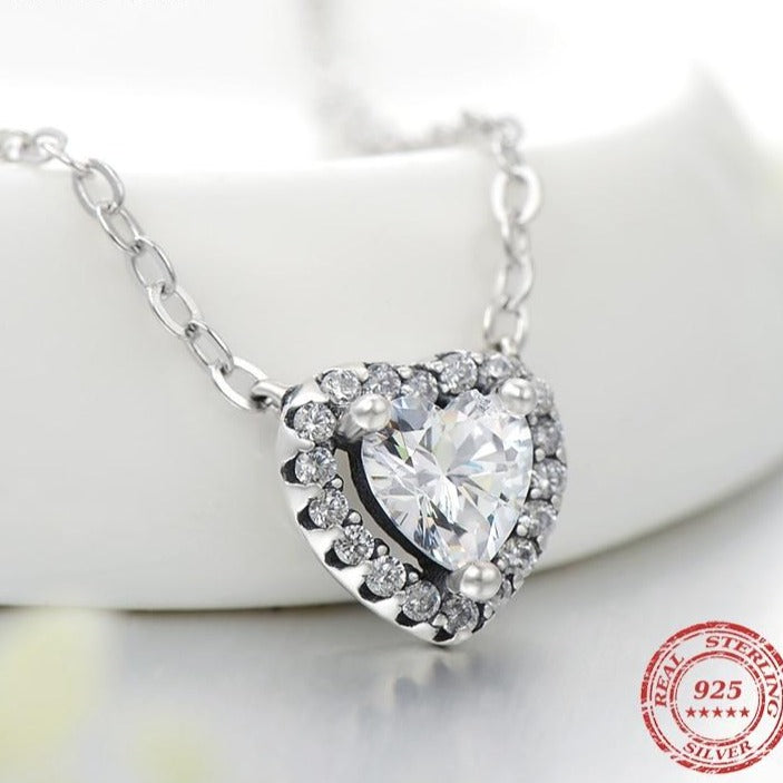 Silver Framed Heart Necklace - the jewellery house