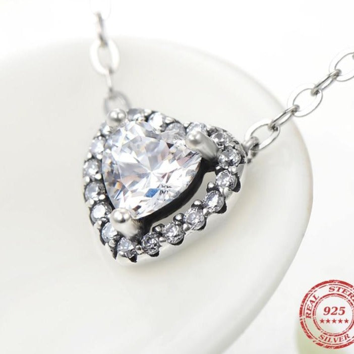 Silver Framed Heart Necklace - the jewellery house