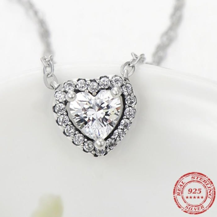 Silver Framed Heart Necklace - the jewellery house