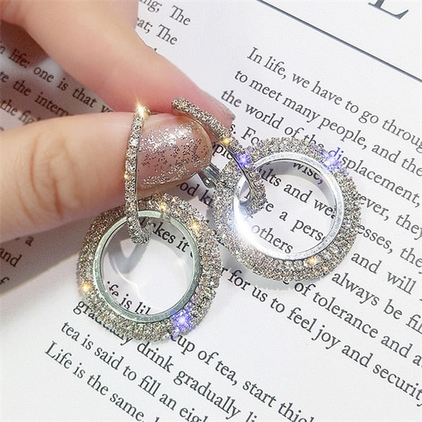 Luxury Bridal Drop Crystal Rhinestone Earrings - The Jewellery House