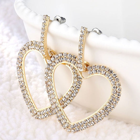 Luxury Bridal Drop Crystal Rhinestone Earrings - The Jewellery House