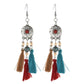 Long Bohemian Style Hanging Drop Leaf Colorful Feather Earrings - the jewellery house