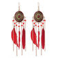 Long Bohemian Style Hanging Drop Leaf Colorful Feather Earrings - the jewellery house
