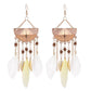 Long Bohemian Style Hanging Drop Leaf Colorful Feather Earrings - the jewellery house