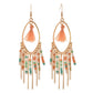 Long Bohemian Style Hanging Drop Leaf Colorful Feather Earrings - the jewellery house