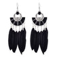 Long Bohemian Style Hanging Drop Leaf Colorful Feather Earrings - the jewellery house