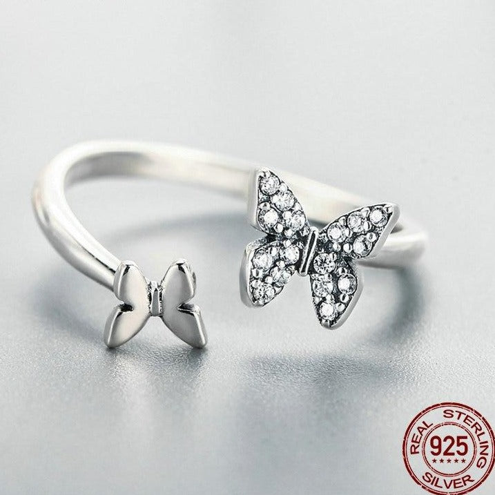 Sterling Silver Butterflies Dancing Elegant Rings - The Jewellery House