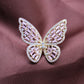 high-grade copper inlaid butterfly zircon stone ring - The Jewellery House