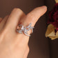 high-grade copper inlaid butterfly zircon stone ring - The Jewellery House