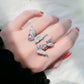 high-grade copper inlaid butterfly zircon stone ring - The Jewellery House