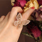 high-grade copper inlaid butterfly zircon stone ring - The Jewellery House