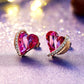 Swarovski Crystal Heart Angel Wings Stud Earrings - THE JEWELLERYY HOUSE