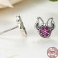 Silver Mouse Sparkling Stud Earrings -The Jewellery House