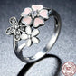 Silver Poetic Cherry Blossom Wedding Rings - The Jewellery House