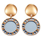 Shell Fluff Dangle Drop Korean Gold Earrings - The Jewellery House
