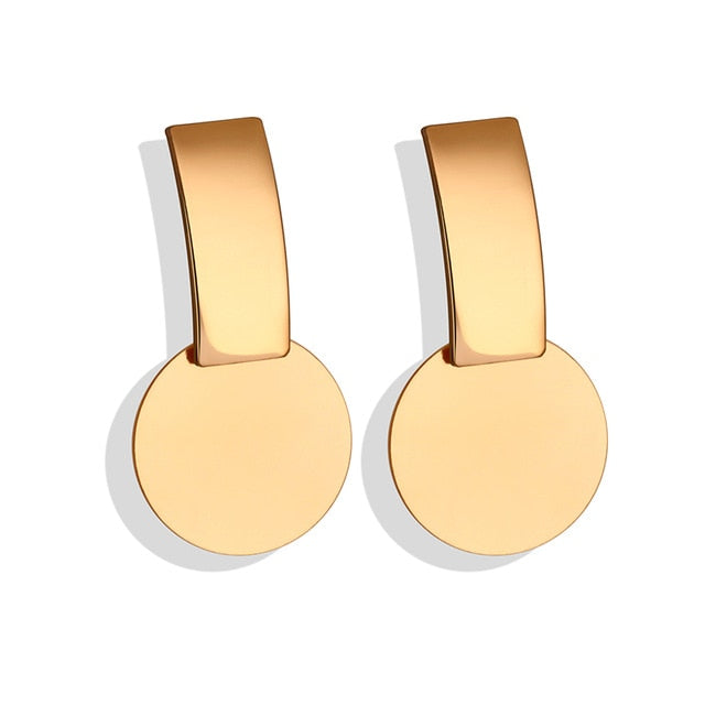 Shell Fluff Dangle Drop Korean Gold Earrings - The Jewellery House