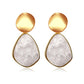Shell Fluff Dangle Drop Korean Gold Earrings - The Jewellery House