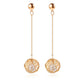 Shell Fluff Dangle Drop Korean Gold Earrings - The Jewellery House