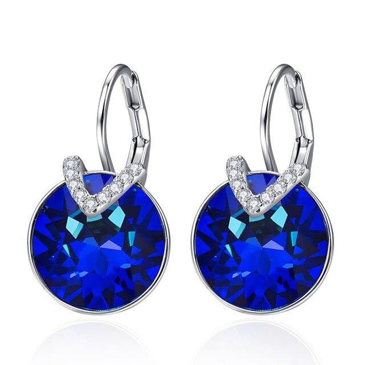 Crystals Swarovski Bella Earrings Blue V Stud Earrings - The Jewellery House