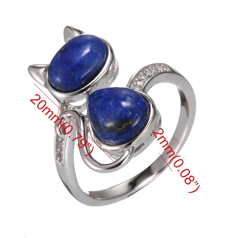 Cute Cat Zircon Sterling Silver Rings - the jewellery house