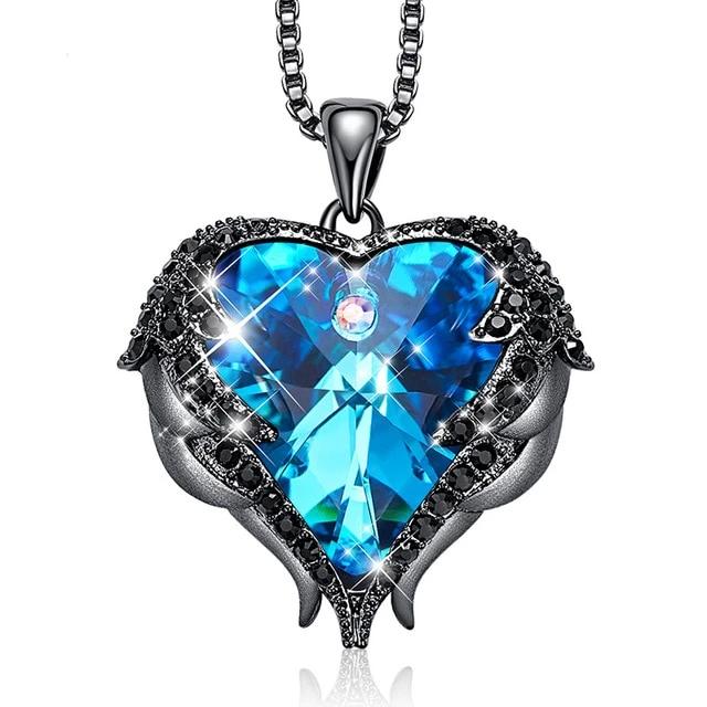 Angel Heart Swarovski Crystals Pendant  Necklace - the jewellery house