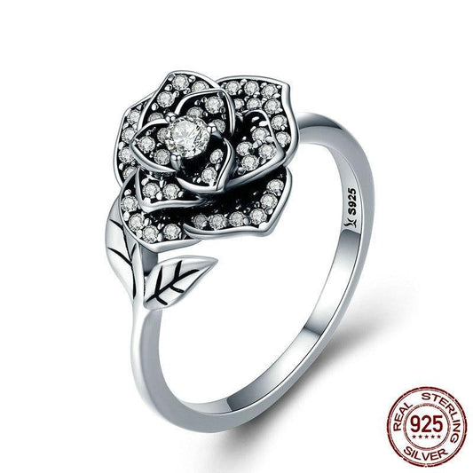 Silver Rose Ring For  Wedding Engagement - the Jewellery House