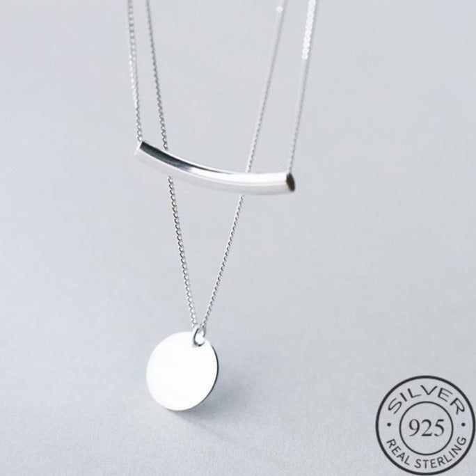 Silver Minimalist Choker Pendant Necklaces - The Jewellery House