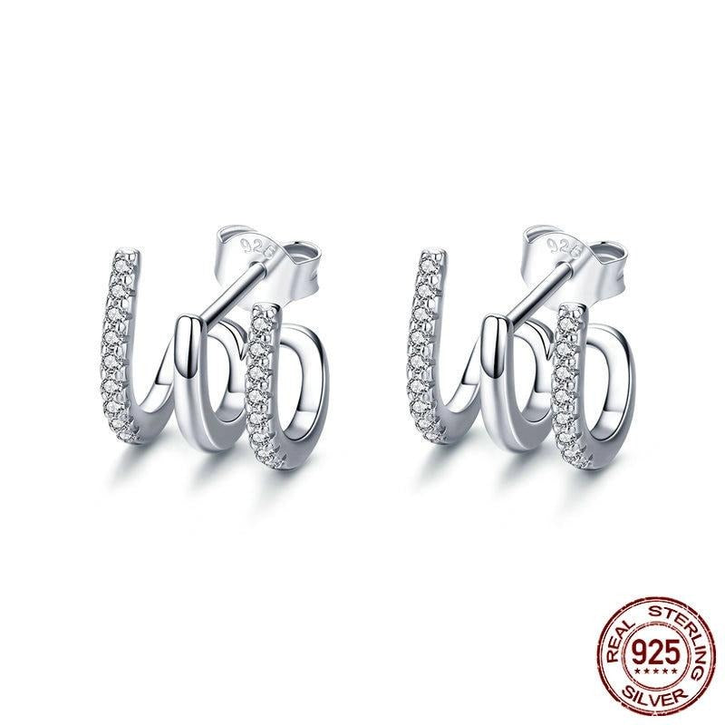 Love Rotation Unusual Silver Stud Earrings - The Jewellery House