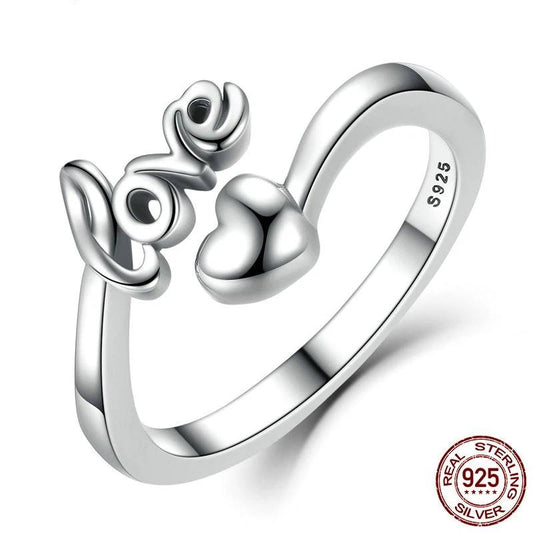 Open Sterling Silver Love Heart Ring - The Jewellery House